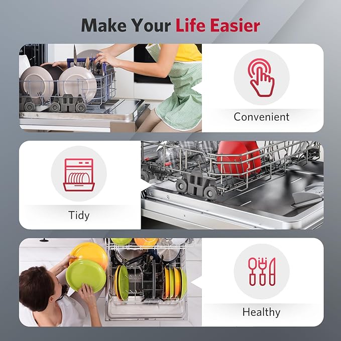 W10195416 Dishwasher Wheels Lower Rack Compatible with Kitchenaid Whirlpool Maytag Kenmore Dishwasher Replacement Parts W10195420 AP5983730 PS11722152 Upgraded Lavavajillas Rack Lower Wheels 4 Pack
