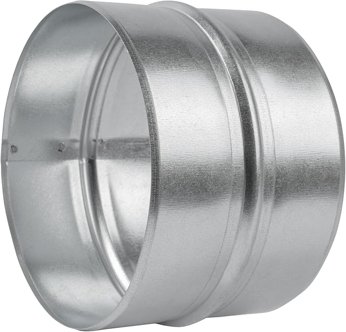 Vent Systems 6'' Inch Galvanized Steel Duct Connector - Round Ventilation Duct Extension - Metal Vent Coupler - Metal Hose Coupling - Galvanised Pipe Connector