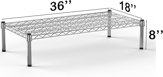 18''W x 36''L x 8''H Chrome Plated Wire Dunnage Rack | Off The Floor Storage