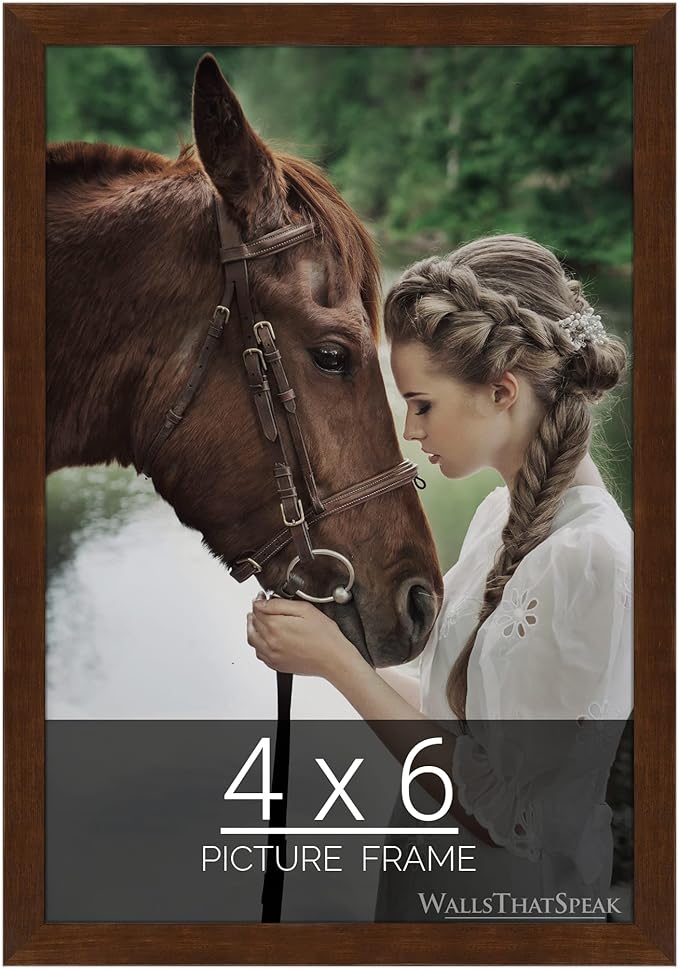 wallsthatspeak 4x6 Mocha Walnut Picture Frame for Puzzles Posters Photos or Artwork
