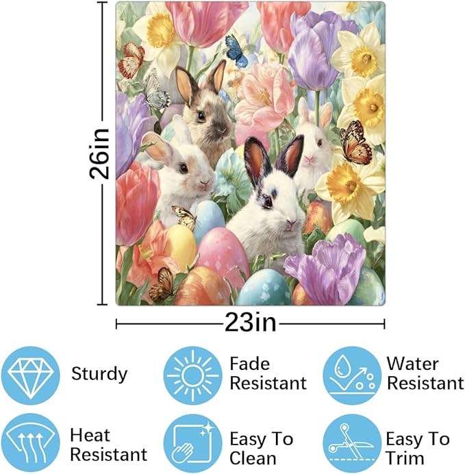 Dishwasher Magnet Cover Easter Bunny Eggs Dishwasher Door Cover Panel Decals Magnetic Refrigerator Covers for Kitchen Farmhouse Home Decor 23 X 26 in