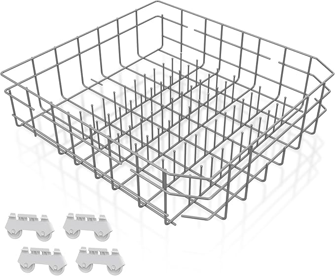 2025 UPGRADED W10728159 Dishwasher Lower Rack Replacement W10525646,Compatible with Kitchenaid Kenmore Whirlpool Maytag Dishwasher Bottom Rack Parts KDFE104DSS4/KDTE104ESS4,Comes 4pcs WP3376961 Roller