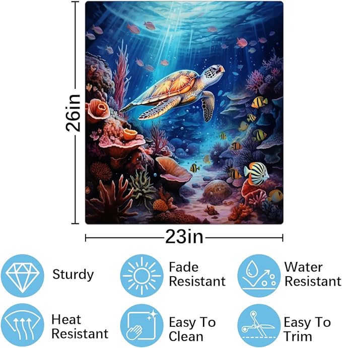 Marine Animals Sea Turtle Starfish Dishwasher Magnet Cover for Door Front, Dishwasher Panel Decal Reuseable Refrigerator Magnet Cover Decal Fridge Stickers Home Decor, 23 x 26 Inch