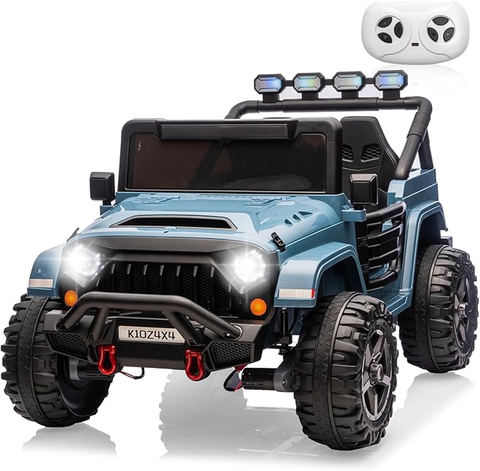 Kids 24v 2-Seater Electric Ride on Car,24v 4x4 Kids Electric Truck with Remote Control,2-Seater Ride-on Car, Spring Suspension & LED Lights for Backyard Exploration