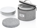 China Storage Container for Saucer, Bowls, and Appetizer Plates - Fit dishes up to 6.5" W - Includes 12 Felt Dividers - Stackable with Hard Shell on all sides and Interior Quilted Padding