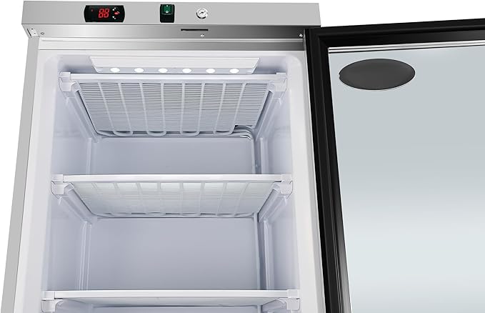 KoolMore 12 Cu. ft. Commercial Freezer with Glass Door in Stainless Steel - Manual Defrost (KM-MFD-12GSG)