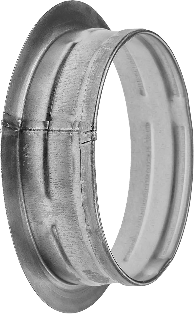 Repa Market 4'' Inch Metal Duct Connector Flange - Air Tight Vent Duct Collar - for Connecting Exhaust, Intake Flex and Straight Ducting - Heating, Cooling Universal HVAC Adapter - Home, Commercial