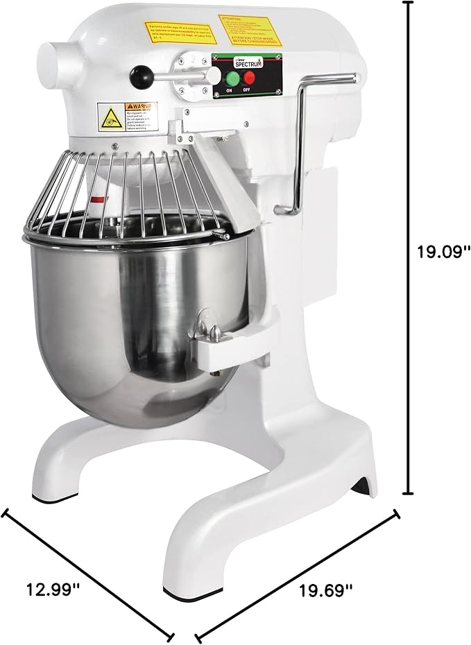 Winco Commercial-Grade Planetary Mixer, 10 Liter,White