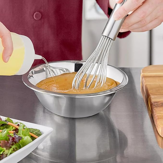 Stainless Steel 3/4 QT Mixing Bowl | Home & Commercial Quality | Flat Bottom | Cooking, Baking, Meal Prep [1PK]