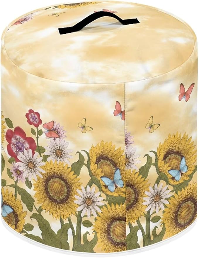 TODIYADDU Sunflower Air Fryer Cover Dust Cover Butterfly Instant Pots Pressure Cooker Cover Compatible with Most Kitchen Appliances Exquisite Instant Pots Pressure Cooker Accessories Presents
