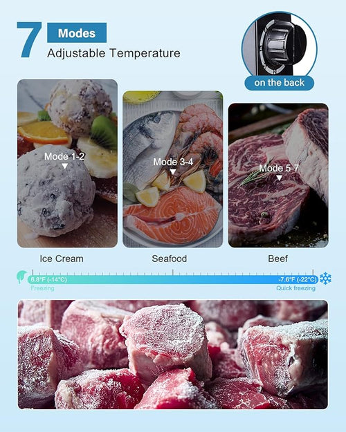 1.1 Cu.ft Mini Freezer - Compact Upright Freezer with 7 Adjustable Thermostat, Removable Shelf, Reversible Single Door, 360°Uniform Cooling Small freezer for Home Office Kitchen Dorm, Silver