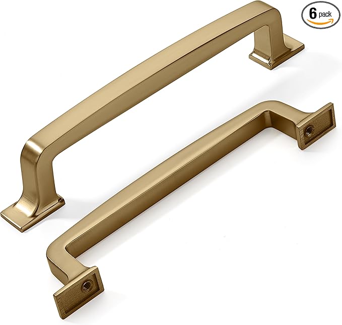 khtumeware 6 Pack 5 Inch Champagne Bronze Cabinet Pulls Warm Brass Drawer Pulls Kitchen Cabinet Hardware Kitchen Handles for Cabinets Cupboard Handles Drawer Handles