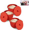 Silicone Bowl Liners for Kitchen,Silicone Liners Mixer for 5 Qt Tilt-Head KitchenAid Mixers,Mixer Bowl Accessories and Attachments with Lids,Red 3PCS