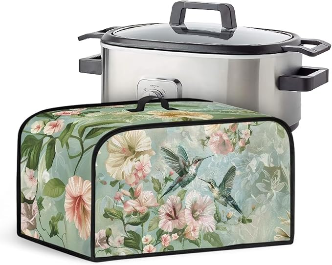 Elegant Hummingbird Slow Cooker Bag Slow Cooker Dust Cover Accessory Set Crock Pot 6-8 Quart Slow Cooker Cover Dust Cover Soft and Easy to Fold