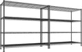 2 Set of 45 "W Metal Shelving Unit 4 Tier Storage Shelves Adjustable Wire Shelving Metal Shelf Pantry Shelves Wire Rack Commercial Shelving for Kitchen Pantry Garage 45 "W x 59.4 "Hx 13.5" D Black