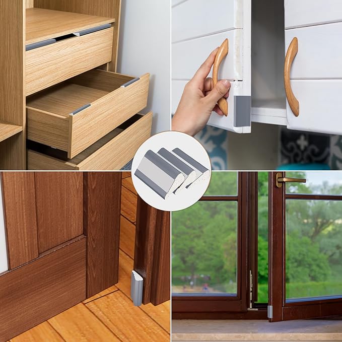 196” Wedge-Shape Foam Window Weather Stripping Door Seal Strip,Soundproofing Frame Insulation Tape for Exterior Front Door,Noise Cancelling Window Inserts,Door Gap Filler Light Blocker,Gray