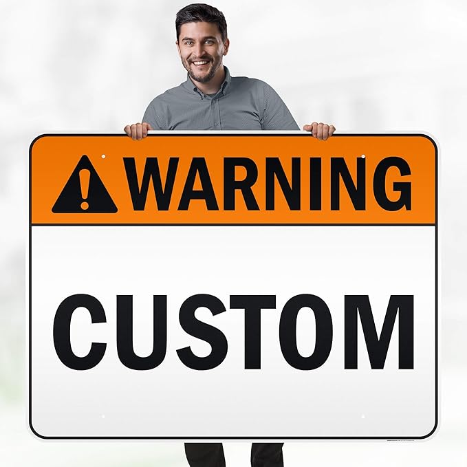 Custom warning Sign, Ansi Sign, Osha Compliant, 36x48 Inches, Reflective, Rust Free DiBound, Fade Resistant, Made in USA by My Sign Center