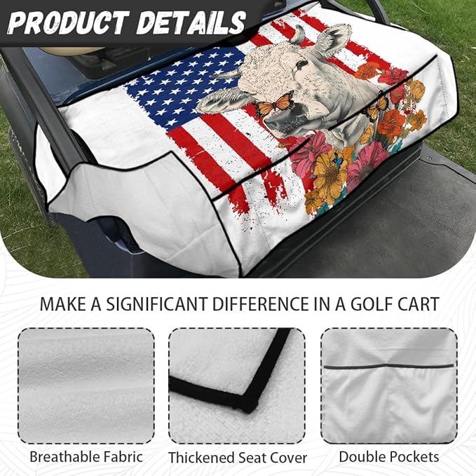 Golf Cart Seat Cover Cushion Made for Long Outdoor Rides, Featuring Breathable Fabric, Waterproof Layer and Secure Non-Slip Design
