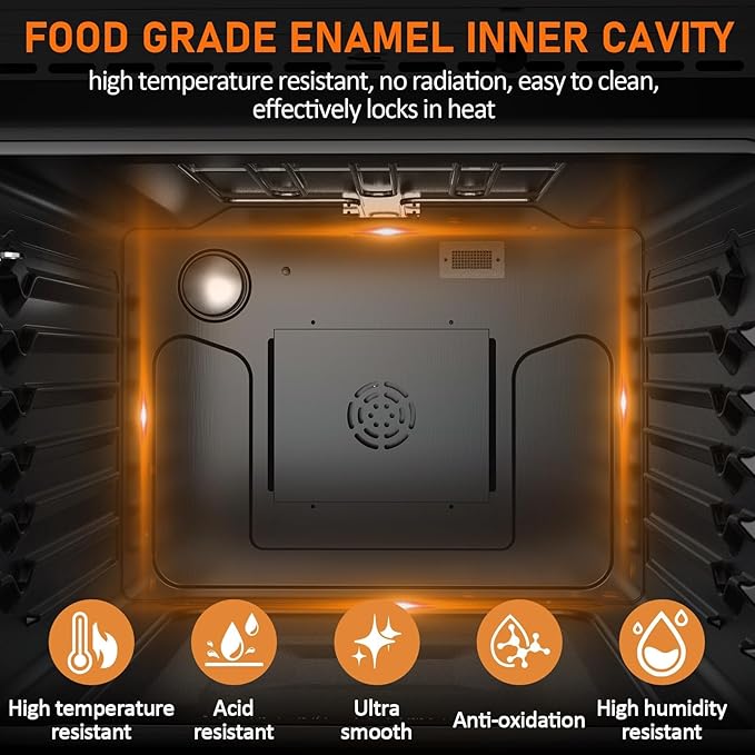 30 Inch Single Wall Oven, 4.8 Cu.Ft. Electric Convection Wall Oven, 3800W Built-In Electric Ovens with Broil Bake Roast Function, Stainless Steel Finish, Touch Control, Silver