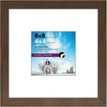 Americanflat 8x8 Picture Frame with Shatter-Resistant Glass - Use as 4x4 Frame with Mat or Display 8x8 Photo Without Mat - Signature Collection - Square Frames for Tabletop and Wall Display - Walnut