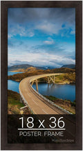 wallsthatspeak 18x36 Espresso Brown Picture Frame for Puzzles Posters Photos or Artwork