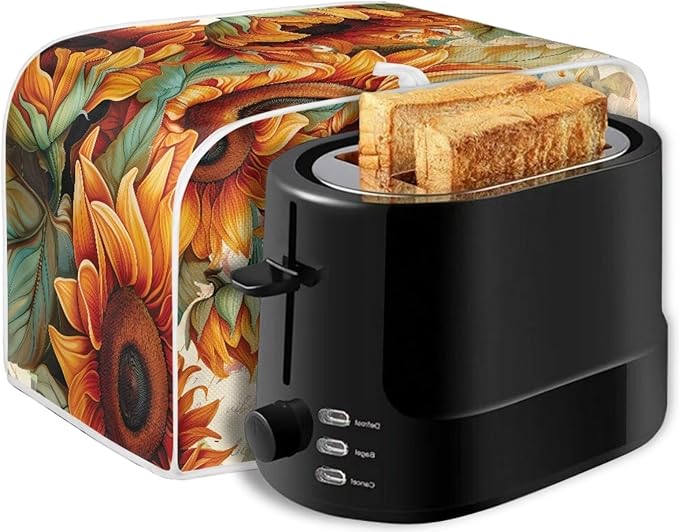 Hummingbird Sunflower Print 2 Slice Toaster Cover for Home Dust Fingerprint Protection for Kitchen Small Appliance