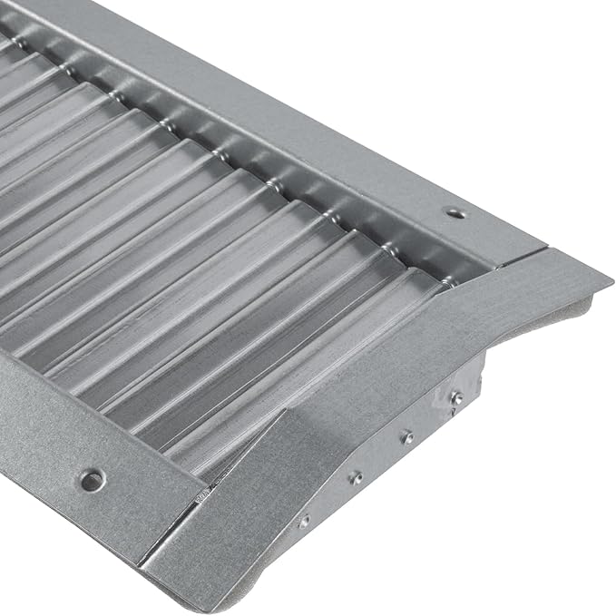 13" x 5" Grille for Round Spiral Duct - Galvanized Steel Register Vent Cover for HVAC Ducting System - 2 Way Adjustable Louver Blades - Air Duct Ventilation Grill Conditioner/Air Exhaust