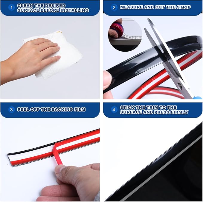 Storystore Wall Corner Protector Moulding Trim 1.6 in x 23 Ft,Peel and Stick Corner Moulding Trim, Self Adhesive Corner Guards Edge Protector for Wall Edge Corner, Countertop,Black