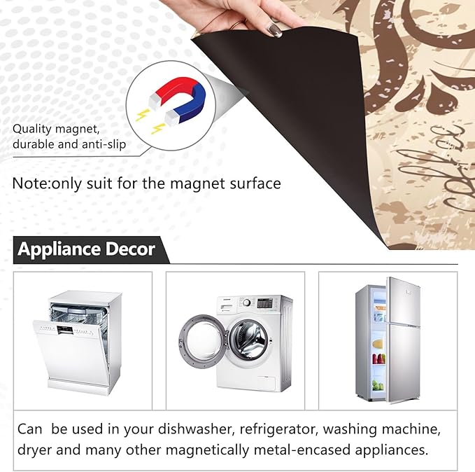 Coffee Cup Retro Dishwasher Magnet Cover Sticker Magnetic Refrigerator Panel Front Door Fridge Microwave Decal Decorative