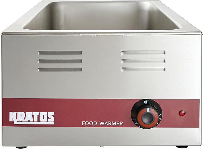 Kratos Commercial Electric Countertop Food Warmer, 4/3-Size Portable Steam Table Food Warmer, 12"x27", 120V, 1500W (28W-532)