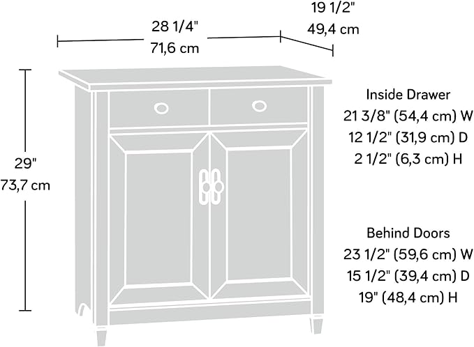 Sauder Edge Water Utility Stand, Versatile Storage Solution, Ideal Home Storage Cabinet - Estate Black Finish