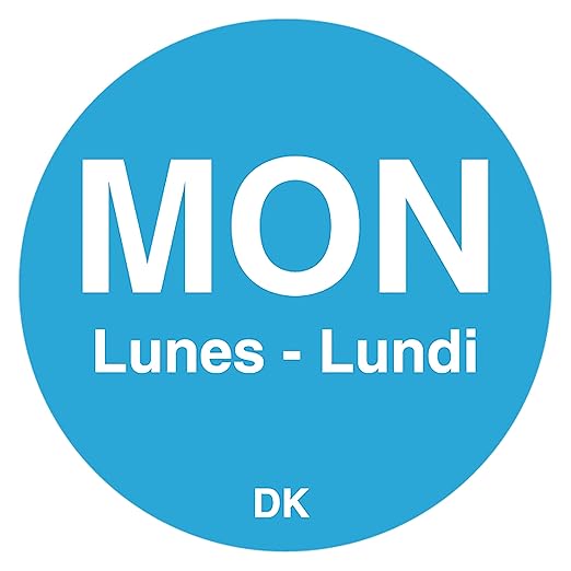DayMark Safety Systems-IT1143921 Day of The Week 3/4" Circle Permanent Label, MON (Roll of 1,000)