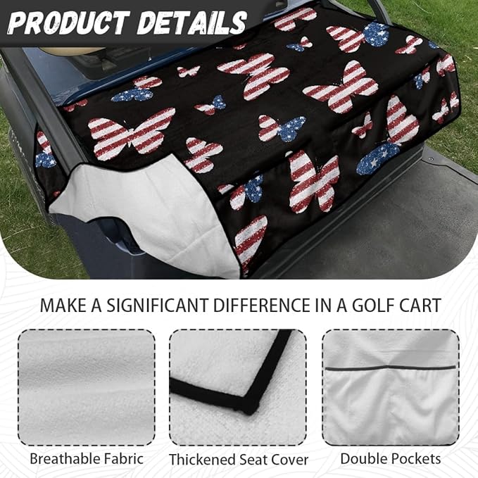 Golf Cart Seat Cushion Cover with Sweat Absorbing Microfiber Fabric and Waterproof Protection for Comfortable Outdoor Seating