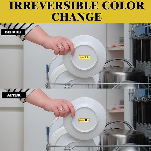 24 Count Dishwasher Temperature Test Strips 160℉/71℃ Bulk Heat Test Labels for Commercial Home Dishwashers Waterproof Adhesive Stickers