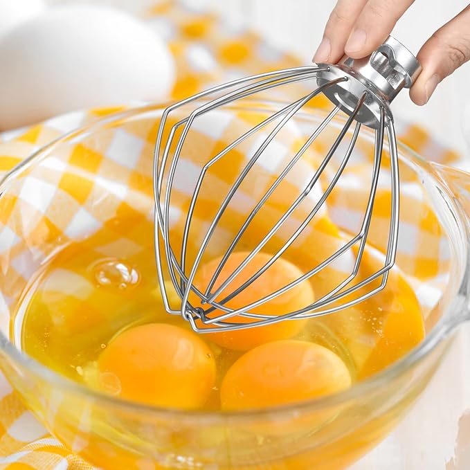 Gdrtwwh Wire Whip Attachment for KitchenAid Tilt-Head Stand Mixer,Stainless Steel Egg Cream Stirrer, Flour Cake Mayonnaise Whisk(Replace K45WW)