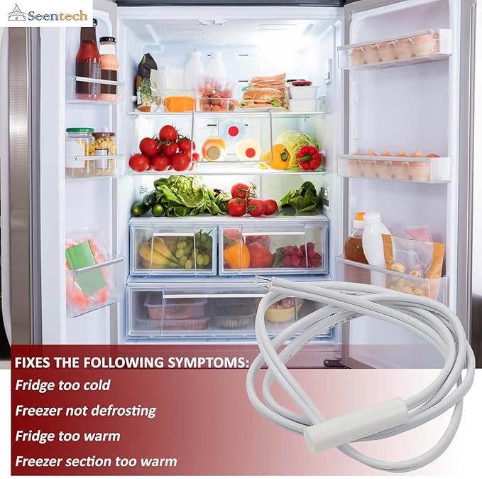 WR55X10025 Refrigerator Temperature Sensor by Seentech - Compatible with GE, Hotpoint Refrigerators & Freezers - Replaces AP3185407, 914093, AH304103, EA304103, PS304103 (Pack 2)
