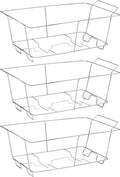 Chafing Wire Rack Buffet Stand – (3 pack) Chrome Frame Reusable Full Size Racks For Dish Serving Trays, Catering Food Warmers for Home Parties, Weddings, Events