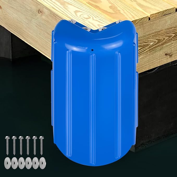 Dock Bumpers Dock Corner Bumper Fender Marine Boat Dock Bumpers for Edge Corner,Inflatable Dock Protection,Soft UV-Resistant Marine-Grade Vinyl,Stainless Steel Mounting Hardware Included,8"x16"