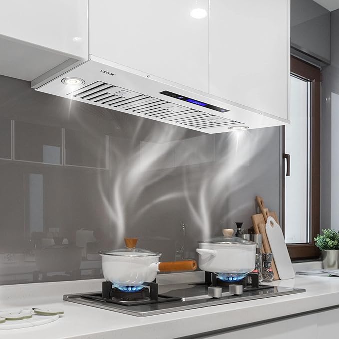 VEVOR Insert Range Hood, 900CFM 4-Speed, 36 Inch Stainless Steel Built-in Kitchen Vent with Touch & Remote Control LED Lights Baffle Filters, Ducted/Ductless Convertible, ETL Listed…