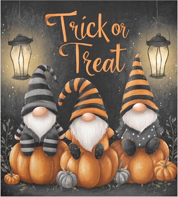 Halloween Gnomes Pumpkins Dark Dishwasher Magnet Cover Front Door Magnetic Dishwasher Cover Decorative Refrigerator Magnet Covers Fridge Panel Decal for Kitchen Decor, 23" x 26"