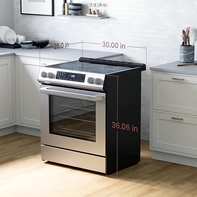 Rangaire RRE303GS 30" Glass Touch Electric Range Oven - Stainless Steel, Infrared Stove Burners, True Convection, Self Cleaning, Easy Reach Racks
