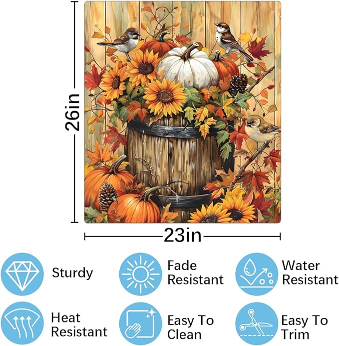 Dishwasher Magnet Cover Front Dishwasher Cover Decoration Reusable Magnetic Door Cover Panel Decal Home Appliances Stickers Kitchen Refrigerator Fridge Retro Wooden Fall Bird 23"x26"
