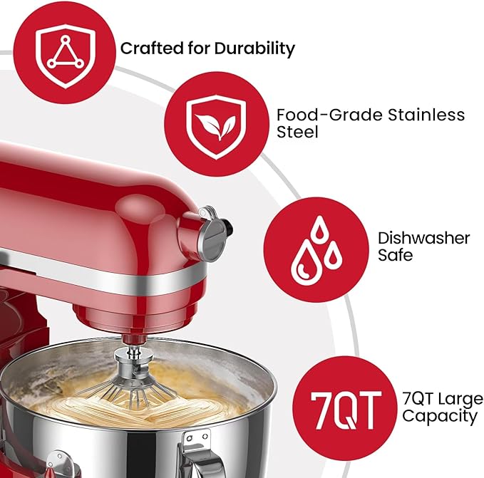 KitchenAid 7 Qt Bowl-lift Mixer - Stainless Bowl, Compatible with KSM70SKXXBK, Polished Steel with Extra Lid