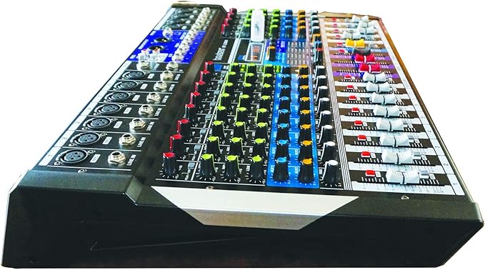 Boytone 12 Channel Bluetooth Studio Audio Mixer - DJ Sound Controller, USB MP3 Player, PC Recording, 96 KHZ, 11 Microphone Jack, 48V Phantom Power, 24BIT Digital Effect, Metal chassis, unpowered