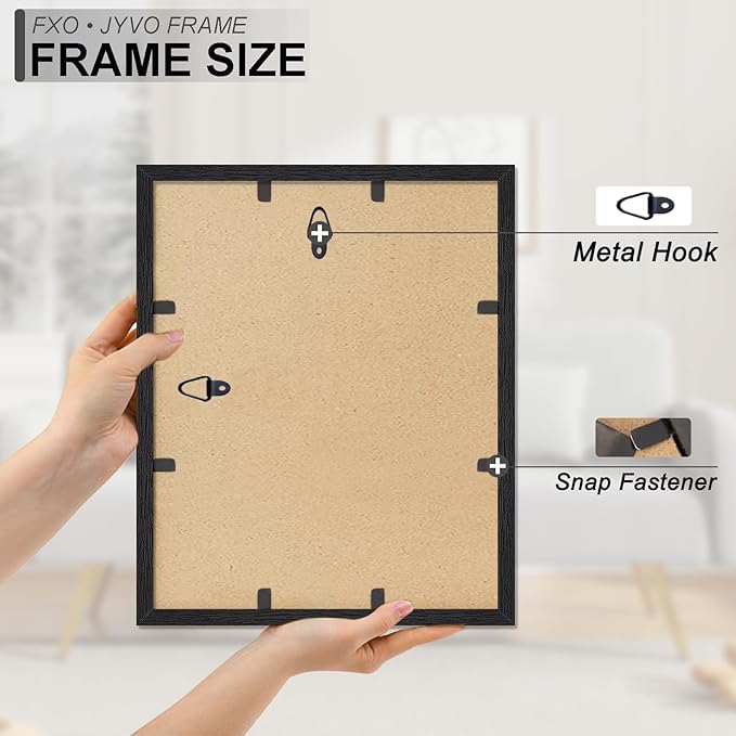 Engineered Wood 13x16 Picture Frame, Black Frame for 13 x 16 Inch Picture Poster Photo, Light Weight 13 by 16 Frame with Wood-grain for Wall - 1 Pack/Black/13 x16