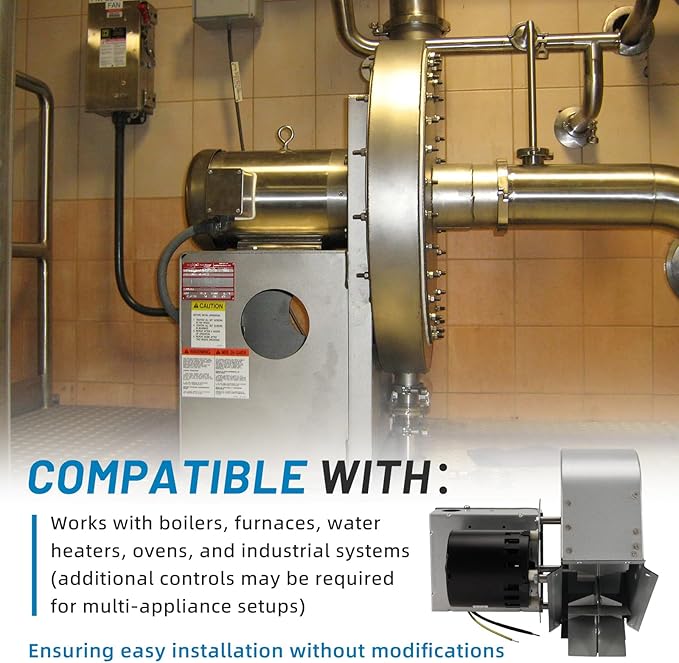 D-3 Inline Chimney Draft Inducer Fan 115V Replaces Tjernlund D-3,D3,for Vertical Vent Systems,All Fuels