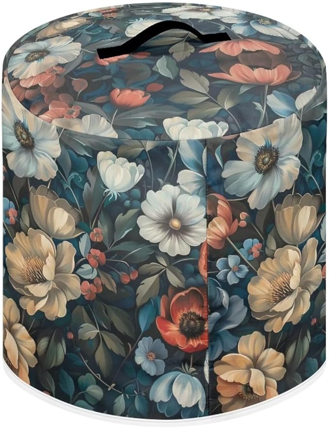 Floral Print Pressure Cooker Cover with Pocket, Suitable for Air Fryer, Toaster, Oven