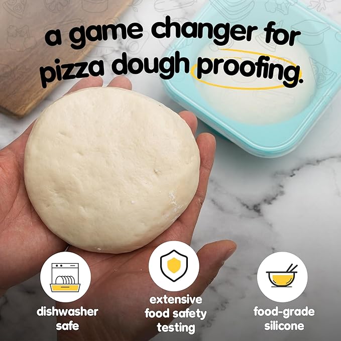 1000ml PLUS Individual Pizza Dough Proofing Containers with Airtight Lids – Food Grade Silicone, Freezer/Dishwasher Safe –Neapolitan Dough Rising & Fermentation – 2 Pack (Space Grey)
