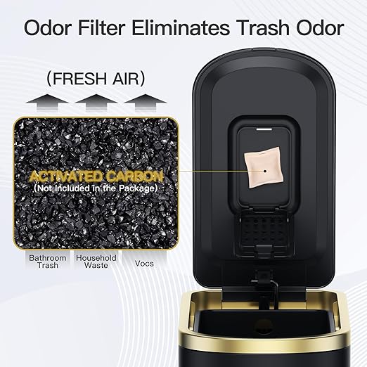 CEROELDA Small Bathroom Trash Can with Lid Soft Close-10L/2.6 Gal Slim Garbage Can-Metal Step Wastebasket-Rectangle Narrow Waste Bin for Office, Bedroom, Toilet, Live Room (Black)