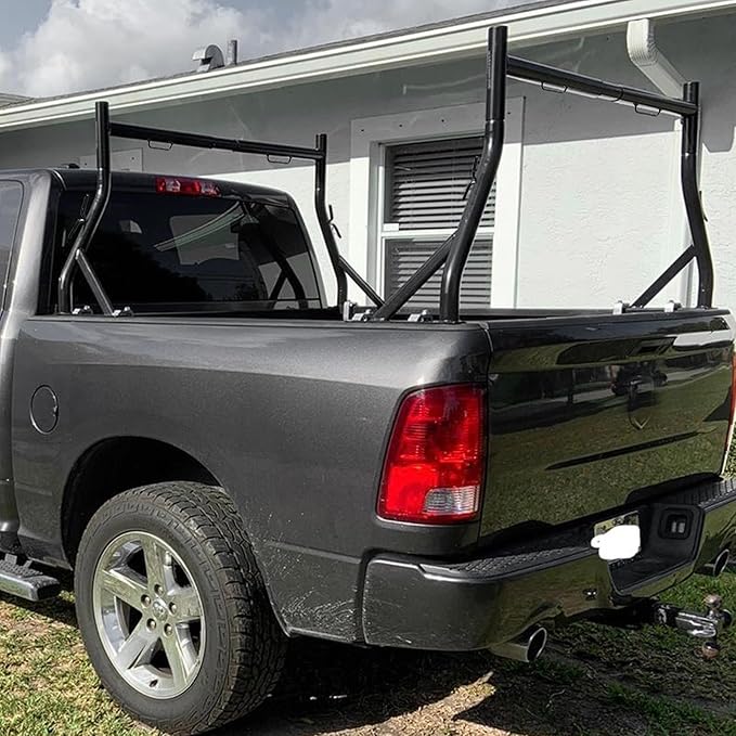 Non-Drilling Truck Rack, Heavy Duty Steel Extendable Truck Bed Ladder Rack, Fit for 52" to 71" Wide Truck Bed, 800 lb. Capacity
